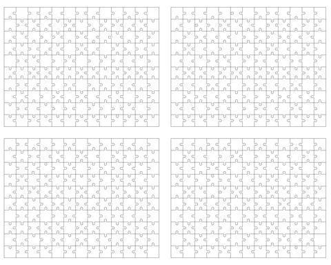 Puzzles, separate pieces Stock Illustration