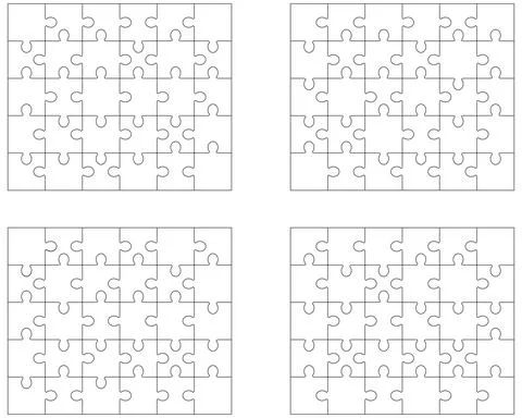 Puzzles, separate pieces Stock Illustration