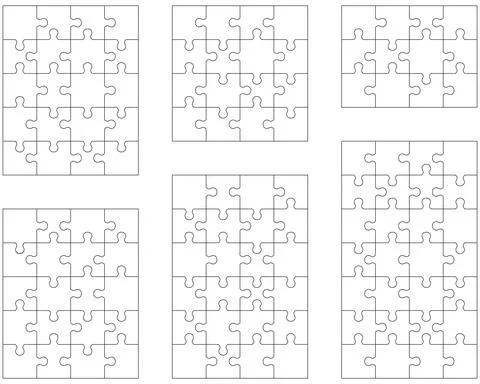 Puzzles, separate pieces Stock Illustration