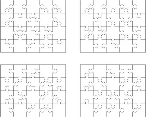 Puzzles, separate pieces Stock Illustration