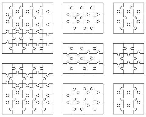 Puzzles, separate pieces Stock Illustration
