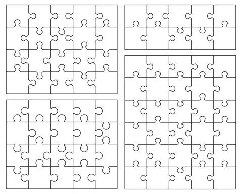 Puzzles, separate pieces Stock Illustration