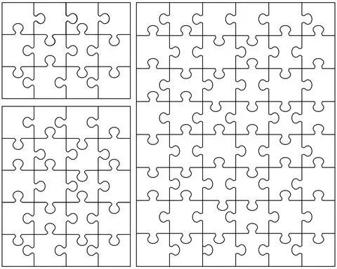Puzzles, separate pieces Stock Illustration