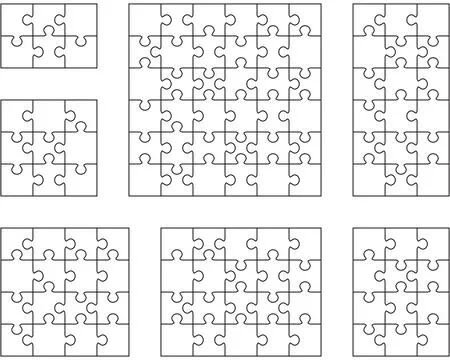 Puzzles, separate pieces Stock Illustration