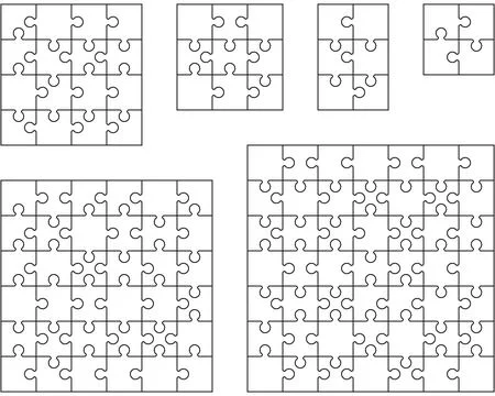 Puzzles, separate pieces Stock Illustration