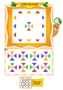 Puzzles shape mental rotation Illustrazione stock
