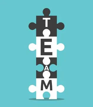 Puzzles with team word Stock Illustration