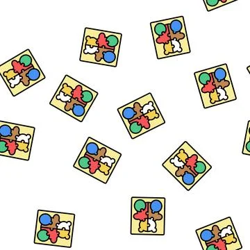 Puzzles toddler vector seamless pattern Stock Illustration