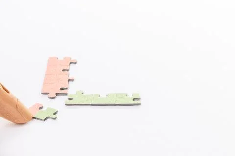 Puzzles on a white background Stock Photos