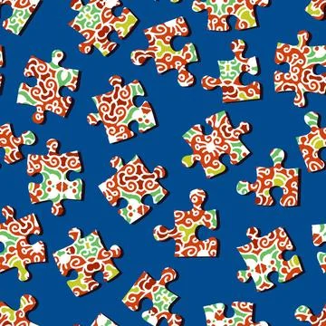 Puzzlestücke graphical seamless pattern with puzzle pieces Copyright: xZoo.. Stock Photos