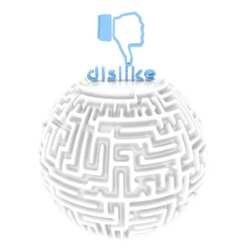 Puzzling dislike maze Stock Illustration
