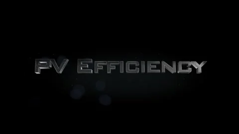 PV Efficiency title metal text on black alpha channel background Stock Footage 296201270