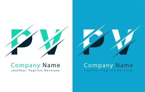 PV Letter Logo Vector Design Template Elements Stock Illustration