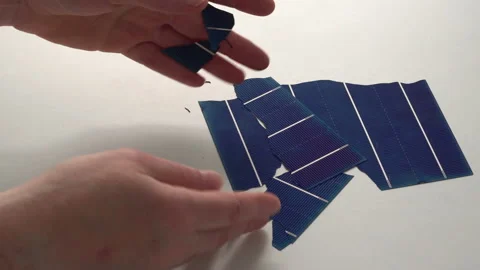 PV Solar Cell in Hands Breaking Stock Footage 155358613