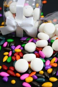 PVC Box with Sweets Stock-Fotos