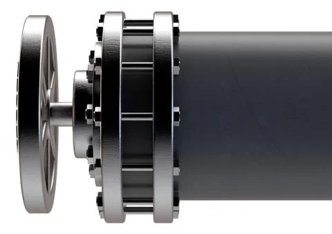 PVC Pipe Shutoff Valve Section Stock Illustration
