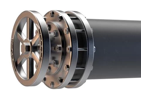 PVC Pipe Shutoff Valve Section Stock Illustration