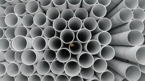 PVC pipes stacked in warehouse. Stock Footage