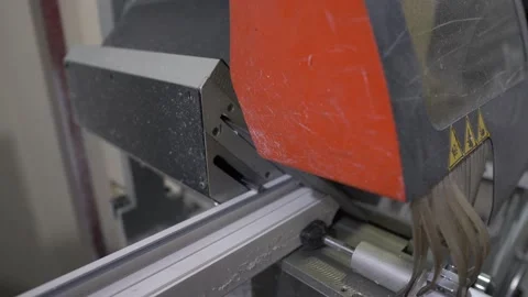 Pvc plastic cutting process, Pvc Plastic Joinery Production Video stock 150234939