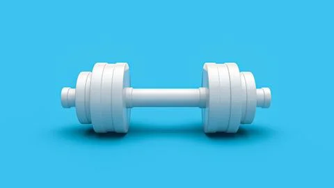 PVC Plastic dumbell exercise equipment white colour strong concept isolated.. Stockillustratie