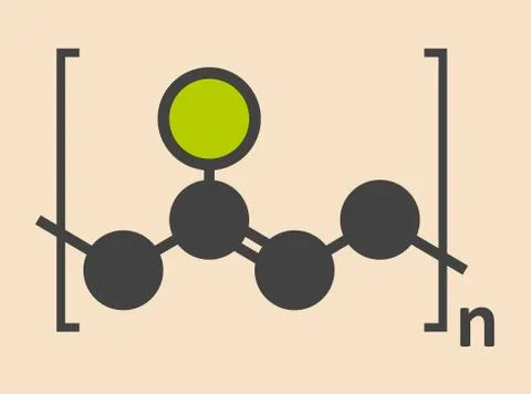PVC plastic polymer molecule Stock Illustration
