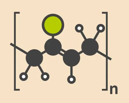 PVC plastic polymer molecule Stock Illustration