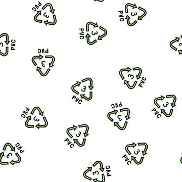 Pvc recyclable plastic product vector seamless pattern Stock Illustration