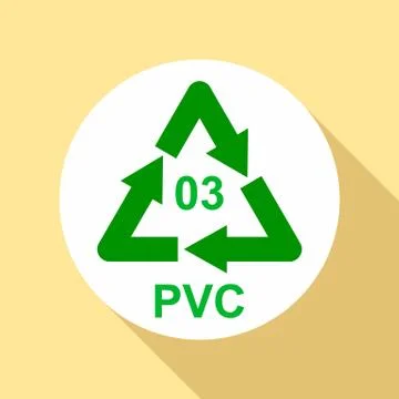Pvc sign icon, flat style Stock Illustration