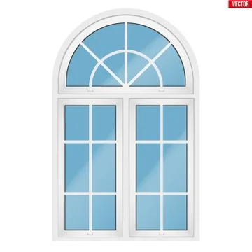 PVC window with arch Stock Illustration
