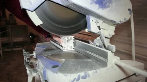 Pvc Window Frame Cutting Machine Stock Footage 20607145