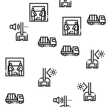 Pvc Window Frames Seamless Pattern Vector Stock Illustration