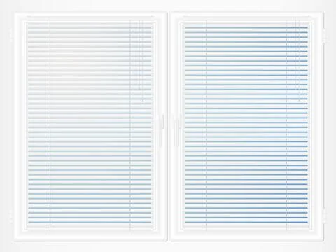 Pvc window with persienne Stock Illustration