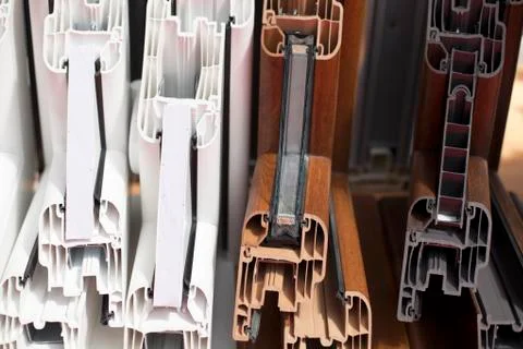 Pvc window profiles Stock Photos