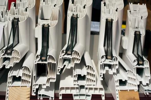 Pvc window profiles Stock Photos