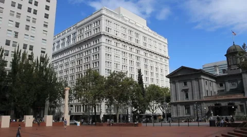 PView from Pioneer Square Portland OR Stock Footage