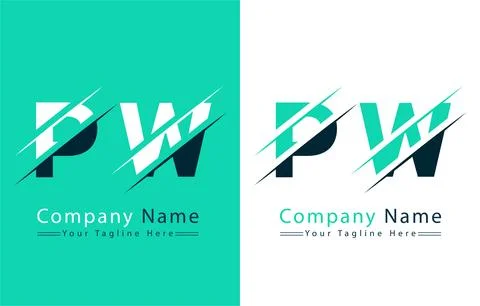 PW Letter Logo Vector Design Concept Elements 库存插图