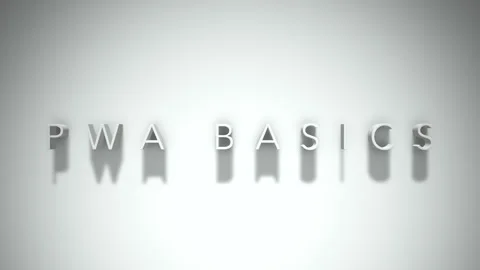 Pwa basics 3D title animation with shadows on a white background Video stock 297268866