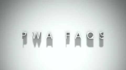 Pwa faqs 3D title animation with shadows on a white background Stock Footage 297268871