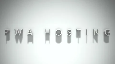 Pwa hosting 3D title animation with shadows on a white background Stock Footage 297268881
