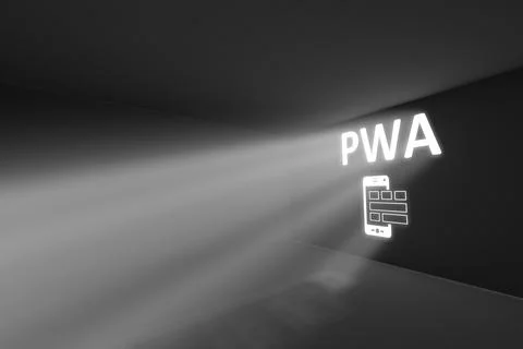 PWA rays volume light concept 3d illustration Stock Illustration