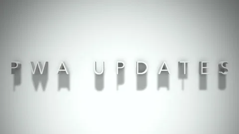 Pwa updates 3D title animation with shadows on a white background Stock Footage 297268864