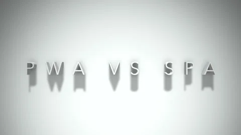 Pwa vs spa 3D title animation with shadows on a white background Stock-Footage 297268872
