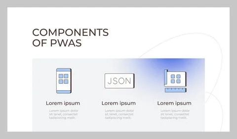 PWAS components presentation slide template 스톡 일러스트