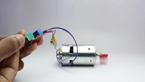 PWM speed controller powered by a small lithium polymer battery Stock Footage 339017889