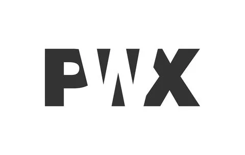 PWX logo design. Initial letter P W X bold font style for tech startups, co.. Stock Illustration