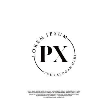 PX Initial handwriting logo design Stock Illustration