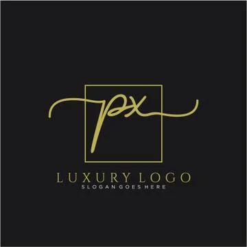 PX Initial handwriting logo design Stock Illustration