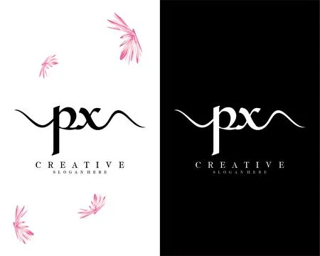 Px, xp handwriting script font letter logo design template vector Illustrazione stock
