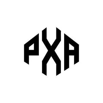 PXA letter logo design with polygon shape. PXA polygon and cube shape logo .. Stock Illustration