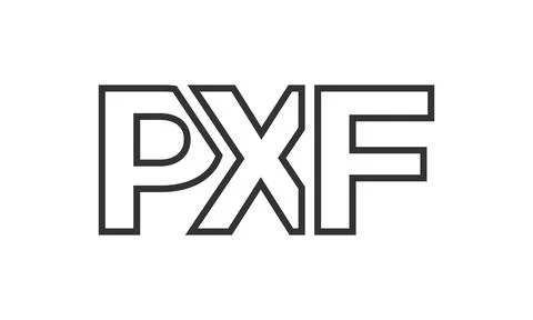 PXF logo design template with strong and modern bold text. Initial based ve.. Stock Illustration